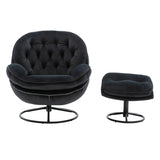 Accent chair  TV Chair  Living room Chair  with Ottoman-BLACK