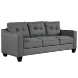 Piece Living Room Set with tufted cushions.