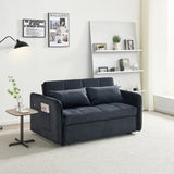 Twins Pull Out Sofa Bed Black Velvet