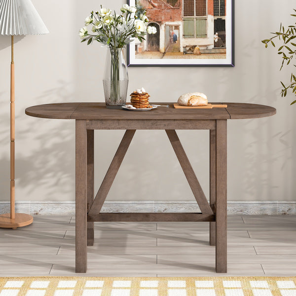 3-Piece Wood Counter Height Drop Leaf Dining Table Set