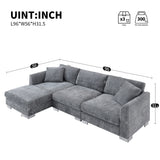 Modern Cloud Sectional Sofa,L-shaped Luxury Couch Set with 2 Free pillows