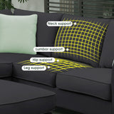 Black  Sectional Sofa Couch