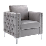 Modern Velvet Armchair Tufted Button