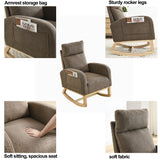 High Backrest Living Room Lounge Arm Rocking Chair