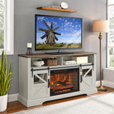 60 Inch Electric Fireplace Entertainment Center With Door Sensor