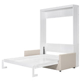 Queen Size Murphy Bed Wall Bed, White