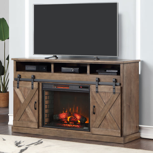 TV Stand Fireplace for TVs up to 80 inches, Minimal Assembly