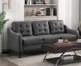 Gray 2pc Sofa Set Microfiber Upholstered Sofa Loveseat