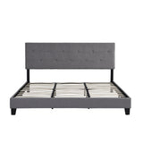 King Size Upholstered Platform Bed Frame with Button Tuft