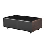 Brown Modern Smart Coffee Table with Built-in Fridge