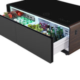 Brown Modern Smart Coffee Table with Built-in Fridge