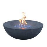 42 Inch Outdoor Concrete Propane gas Fire Pit bowl in Dark Gray color