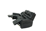 Black Plush Reclining Leather Sofa