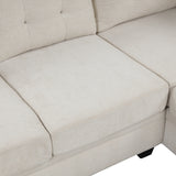 Modern U-Shaped Corner Sectional Sofa Upholstered Linen Fabric