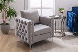 Modern Velvet Armchair Tufted Button