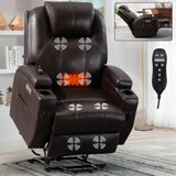 Recliner Chair for Elderly with 8-Point Vibration Massage and Lumbar Heating, Two Cup Holders and USB Charge Port