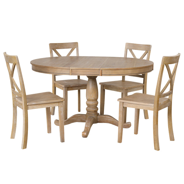 Modern Dining Table Set for 4, Round Table