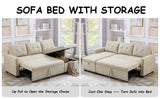 Pull Out Sectional Sofa with Storage Chaise