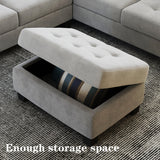 Sectional Corner Sofa L-shape Couch Space Saving with Storage Ottoman & Cup Holders Design for Large Space Dorm Apartment,Light Grey