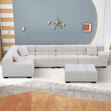 Beige L-Shaped Sectional Sofa