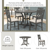 5-Piece Round Dining Table and Chair Set