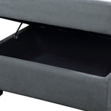 Sectional Sofa with Reversible Chaise Lounge, L-Shaped Couch with Storage Ottoman and Cup Holders