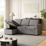 8" Sleeper Sofa, Sofa Bed - 2 in 1 Pull Out Sofa Bed with Storage Sofa, Sofa Sleeper with Pull Out Bed with Charging Port