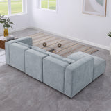 modular sofa Grayish blue  chenille fabric,  simple and grand, the seat and back is very soft. this is also a KNOCK DOWN sofa