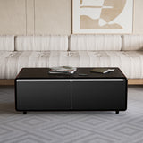 Brown Modern Smart Coffee Table with Built-in Fridge