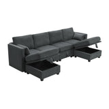 Grey Chenille Modular Sectional Sofa