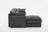 Modular Sectional Sofa,  3-Seater Sofa with Ottoman, Modern L-Shaped Sofa for Living Room Bedroom Apartment