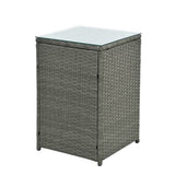 Patio Furniture, Outdoor Furniture, Seasonal PE Wicker Furniture,5 Set Wicker Furniture With Tempered Glass Table Top