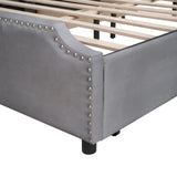 Queen Upholstered Platform Bed and 4 Drawers