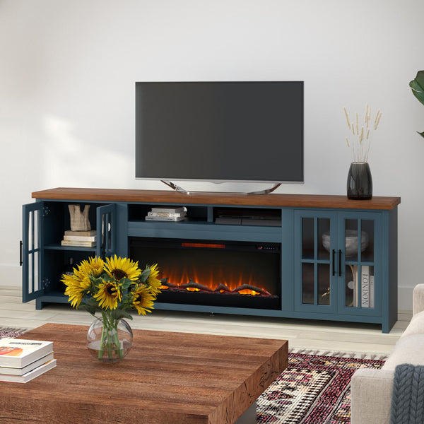 TV Stand Fireplace Console for TVs up to 100 inches, Minimal Assembly