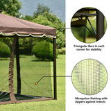 Brown Outdoor Iron Vented Dome Top Patio Gazebo