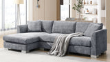 Modern Cloud Sectional Sofa,L-shaped Luxury Couch Set with 2 Free pillows