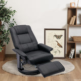 Faux Leather Manual Recliner Swivel Lounge Chair with Footrest