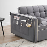 Pull Out Sleeper Sofa Couch, Gray