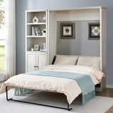 Full Size Half Self-Close and Open Murphy Bed arustic White