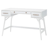 White 3-Drawer Rectangle Mid-century Writing Desk