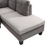 Sofa Set for Living Room with Chaise Lounge and Storage Ottoman Living Room Furniture Gray