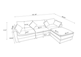 Modular Sectional Sofa,  3-Seater Sofa with Ottoman, Modern L-Shaped Sofa for Living Room Bedroom Apartment