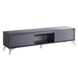 TV stand , LED, Gray & Chrome Finish