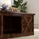 Brown Fully Solid Wood Assembled Aged Whiskey Coffee Table