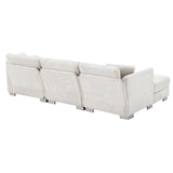 Sectional Sofa,L-shaped Luxury Couch Set with 2 Free pillows,4-seat Chenille