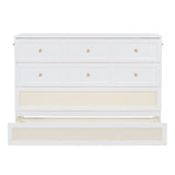 Queen Murphy Bed with Large Drawers,White