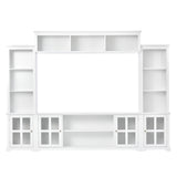 Entertainment Wall Unit with Bridge, Modern TV Console Table