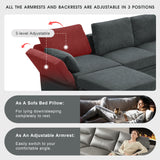 Grey Chenille Modular Sectional Sofa