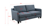 Queen Sleeper Sofa Bed, Modern Fabric Loveseat Futon Sofa Couch w/Pullout Bed,