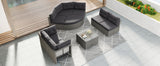 Patio Furniture Set Outdoor Furniture Daybed Rattan Sectional Furniture Set Patio Seating Group With Cushions and Center Table for Patio, Lawn, Backyard, Pool, Grey